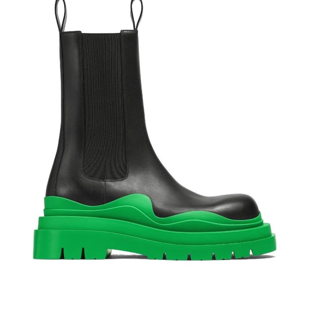Bottega Veneta Black and Green Tire Boots Sz 43/ US 10